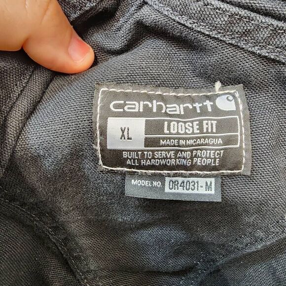 Carhartt Men's Washed Duck Insulated Bib Overall Size XL Black Heavyweight - Picture 7 of 8